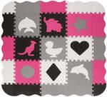 SPRINGOS Állatos, formás puzzle szőnyeg 120x120cm - rózsaszín-fekete (FM0015)