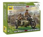 Zvezda Soviet M-72 Sidecar Motorcycle w/Crew makett figura 1: 72 (6277) (6277)