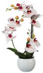 4-Home Orhidee artificială în ghiveci ceramic, alb, 42 cm