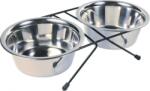 TRIXIE set de 2 castroane inox cu suport (2 x 0.75 liter | 15 cm) (24832)