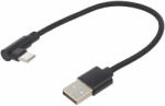 4CarMedia USB C USB kábel könyök 20cm, fekete (CC-USB2-AMCML-0.2M) (CC-USB2-AMCML-0.2M)