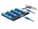 Delock Bővítőkártya PCI Express x1 > 4 x PCIe x16, 60 cm-es USB-kábellel (41427)