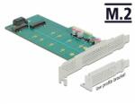 Delock PCI Express x4-kártya - 1 x M. 2 aljzat B nyílással + 1 x NVMe M. 2 aljzattal, M nyílással - al (89047)