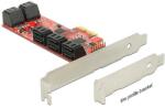 Delock PCI Express kártya > 10db belső SATA (6Gb/s) csatlakozóval, alacsony profilú kivitel (89384)