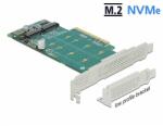 Delock PCI Express x8 kártya - 2 x belső NVMe M. 2 Key M - elágazás - alacsony profilú formatényező (89045)