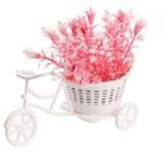 Tricicleta mare cu planta decorativa artificiala roz, ghiveci cu flori, GLN 523A