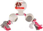 Flamingo joc de frânghie cu două mingi de tenis pentru câini (Roz | Minge: ø 6 cm | Frânghie: 40 cm)