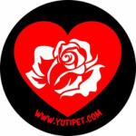 MONTANA DOG - Etichete grafice pentru hamurile Yutipet, mărimea M-XXL (Inimă roșie cu trandafir alb)