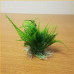 Plantă artificială spectaculoasă pentru acvariu cu frunze verzi și rădăcini albe (14 cm)