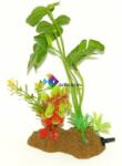 Happet piatră oxigenare plantă artificială verde, decor acvariu (95 x 60 x 185 mm)