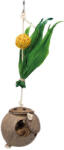 TRIXIE jucărie din nucă de cocos, frunze de porumb și sisal, pe o frânghie (35 cm)