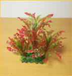 Plantă artificială de acvariu cu frunze ondulate în nuanță roșiatică (28.5 x 40 cm)