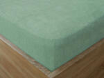 Goldea cearceafuri de pat din terry cu elastic - verde închis 90 x 220 cm