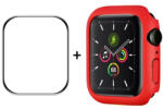 ENKAY plastic cu sticlă securizată pentru Apple Watch 7 45mm roșu