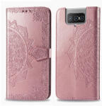  Husa pentru portofel ART Asus Zenfone 7 (ZS670KS) ORNAMENT roz