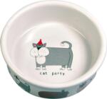 TRIXIE Cat Party castron ceramică cu model de pisică (0, 2 l / 11 cm)
