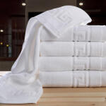 Ralex Pucioasa Prosop baie de fata 50x90 cm Bumbac 100% Greek Border 550 grame/mp, Alb Prosop