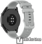  Okosóra szíj - szilikon, pontozott textúra - SZÜRKE - 92mm + 121mm hosszú, 20mm széles - SAMSUNG Galaxy Watch 42mm / Xiaomi Amazfit GTS / GT 3 42 mm / HUAWEI Watch GT 2 42mm / Watch Active / Active 2 