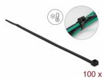Delock Kábelkötöző ellenáll a hideg hőmérsékletnek hossza 300 x szélessége 4, 8 mm, 100 db. Fekete (19202) - dellaprint