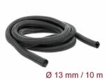Delock Fonott kábelharisnya önzáródó 10 m x 13 mm fekete (18922) - dellaprint