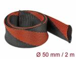 Delock Fonott kábelharisnya nyújtható 2 m x 50 mm fekete-piros (20758) - dellaprint