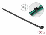 Delock Kábelkötöző ellenáll a forró hőmérsékletnek hossza 380 x szélessége 7, 6 mm, 50 db. Fekete (19558)