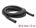 Delock Fonott kábelharisnya önzáródó 5 m x 9 mm fekete (18905) - dellaprint