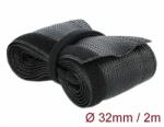 Delock Fonott kábelharisnya tépozárral 2 m x 32 mm fekete (18858)