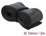 Delock Fonott kábelharisnya tépozárral 2 m x 19 mm fekete (18857)