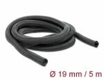 Delock Fonott kábelharisnya önzáródó 5 m x 19 mm fekete (18919) - dellaprint