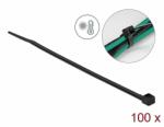 Delock Kábelkötöző ellenáll a forró hőmérsékletnek hossza 150 x szélessége 3, 6 mm, 100 db. Fekete (19235)