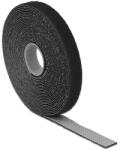 Delock Hurkolható rögzítok, 5 m x 13 mm (H x Sz) tekercs, fekete (18711) - dellaprint