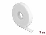 Delock Velcro fehér ragasztó szalag guriga Hx 3 m x Sz 13 mm (18376)