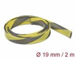 Delock Fonott kábelharisnya nyújtható 2 m x 19 mm fekete-sárga (20742) - dellaprint