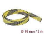 Delock Fonott kábelharisnya nyújtható 2 m x 19 mm fekete-sárga (20742)