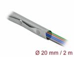 Delock Kábelkarmantyú patent szorítóval 2 m x 20 mm szürke / fekete (20726)