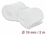 Delock Fonott kábelharisnya tépőzárral 2 m x 19 mm fehér (20702) - dellaprint