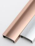 AVProfil AV Bordűr díszítőprofil polírozott vörösréz színű 15x7x2700 mm alumínium díszcsík burkolóprofil
