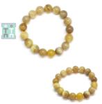  Bratara Opal Galben Diametru 58mm din Margele Rotunde - 10-10, 9 mm