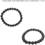  Bratara Obsidian Lacrima Apasului Diametru 54 mm - Margele Rotunde - 8 x 8 mm
