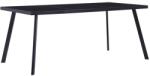 vidaXL Masă de bucătărie, negru, 160 x 80 x 75 cm, sticlă securizată (281874)