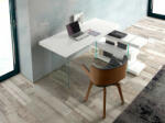  SPIRIT design üveg íróasztal - 140cm - fehér (AC-3002)