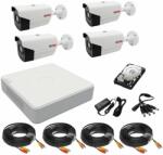 Hikvision Sistem supraveghere 4 camere Rovision oem Hikvision 2MP, Full HD, IR 40m, DVR 4 Canale 4MP lite, Accesorii si hard incluse (33064-)