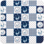 4-Home Suport farfurie Country blue, din plută, 10 x 10 cm, set 4 buc
