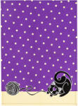 4-Home Suport farfurie Pisică violet, 33 x 45 cm