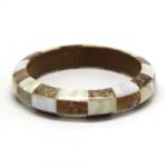  Bratara Sidef cu lemn 16 x 9 mm, Diametru 66 mm