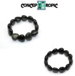  Bratara din Obsidian Curcubeu Inima 17x17x10 mm - Diametru 53 mm - 1 Buc