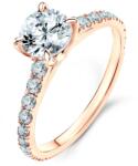 SAVICKI Inel de logodnă Share Your Love: aur roz, safir alb - savicki - 9 433,00 RON