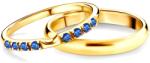 SAVICKI Verighete The Journey: aur, safir albastru, semicirculare, 2 mm și 3 mm