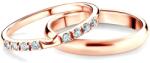 SAVICKI Verighete The Journey: aur roz, diamante, semicirculare, 2 mm și 3 mm